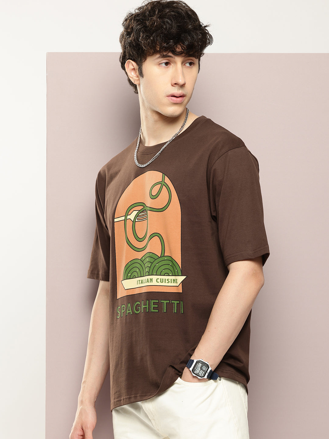 Mens Half Sleeve Round Neck Printed Oversized Fit Tshirts