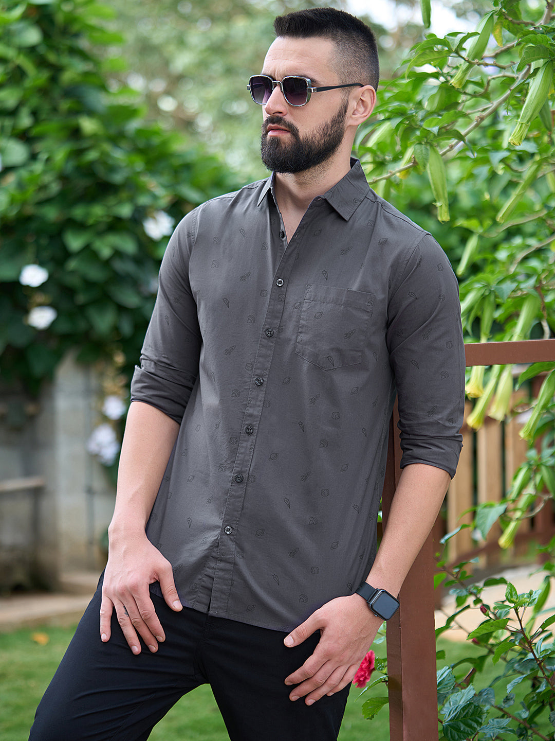 Men All Over Printed Full Sleeve Shirt With Pocket