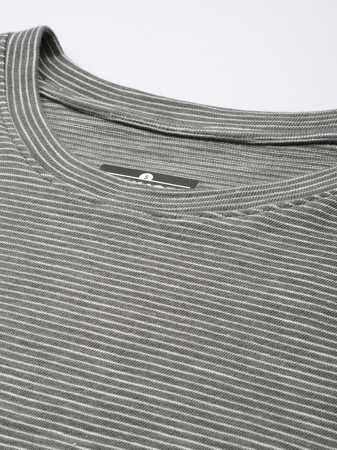 Womens Half Sleeve Round Neck All-Over Striped Boxy Fit Tshirts