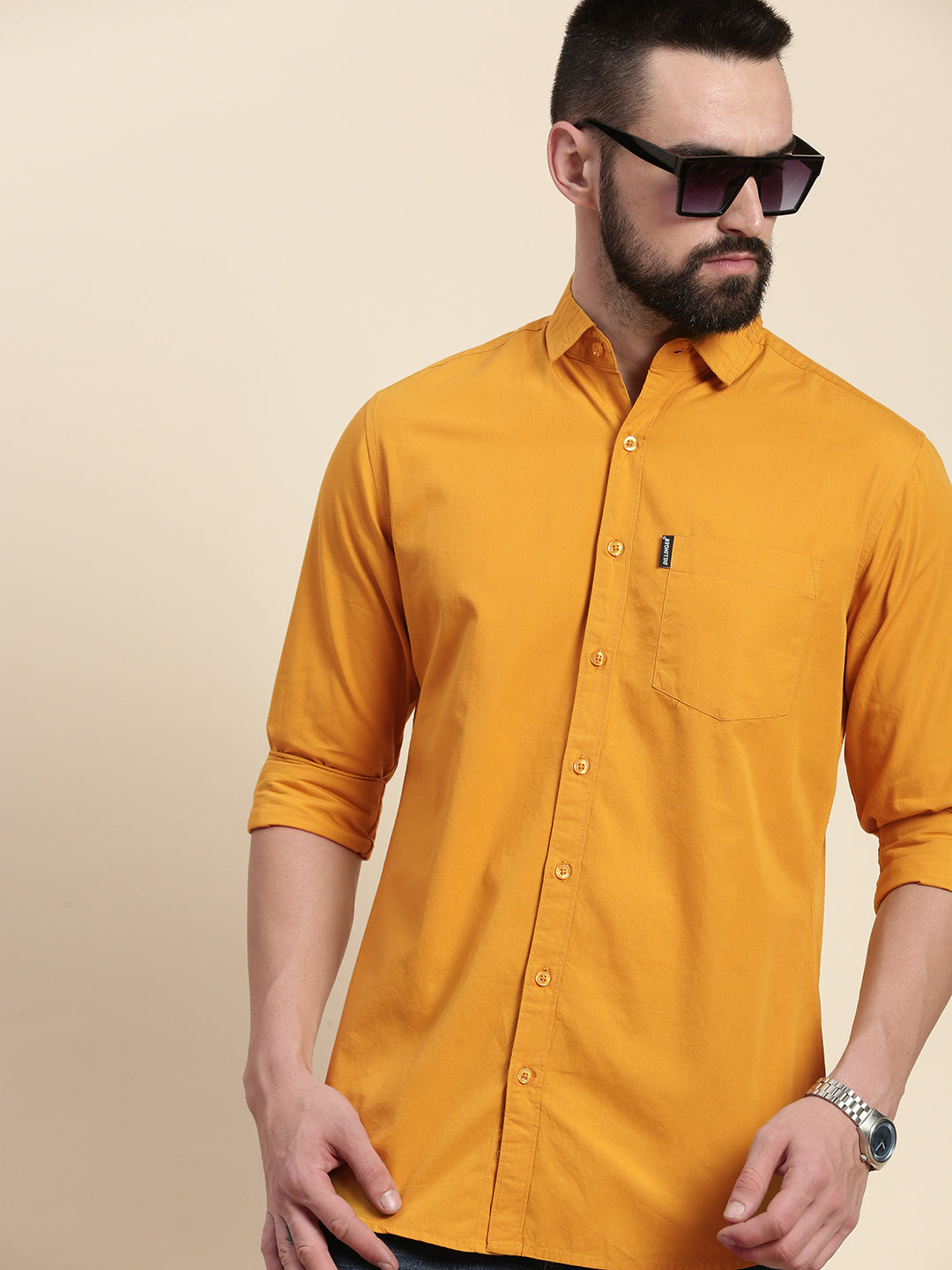 Mens Plain Full Sleeve Shirt With Pocket