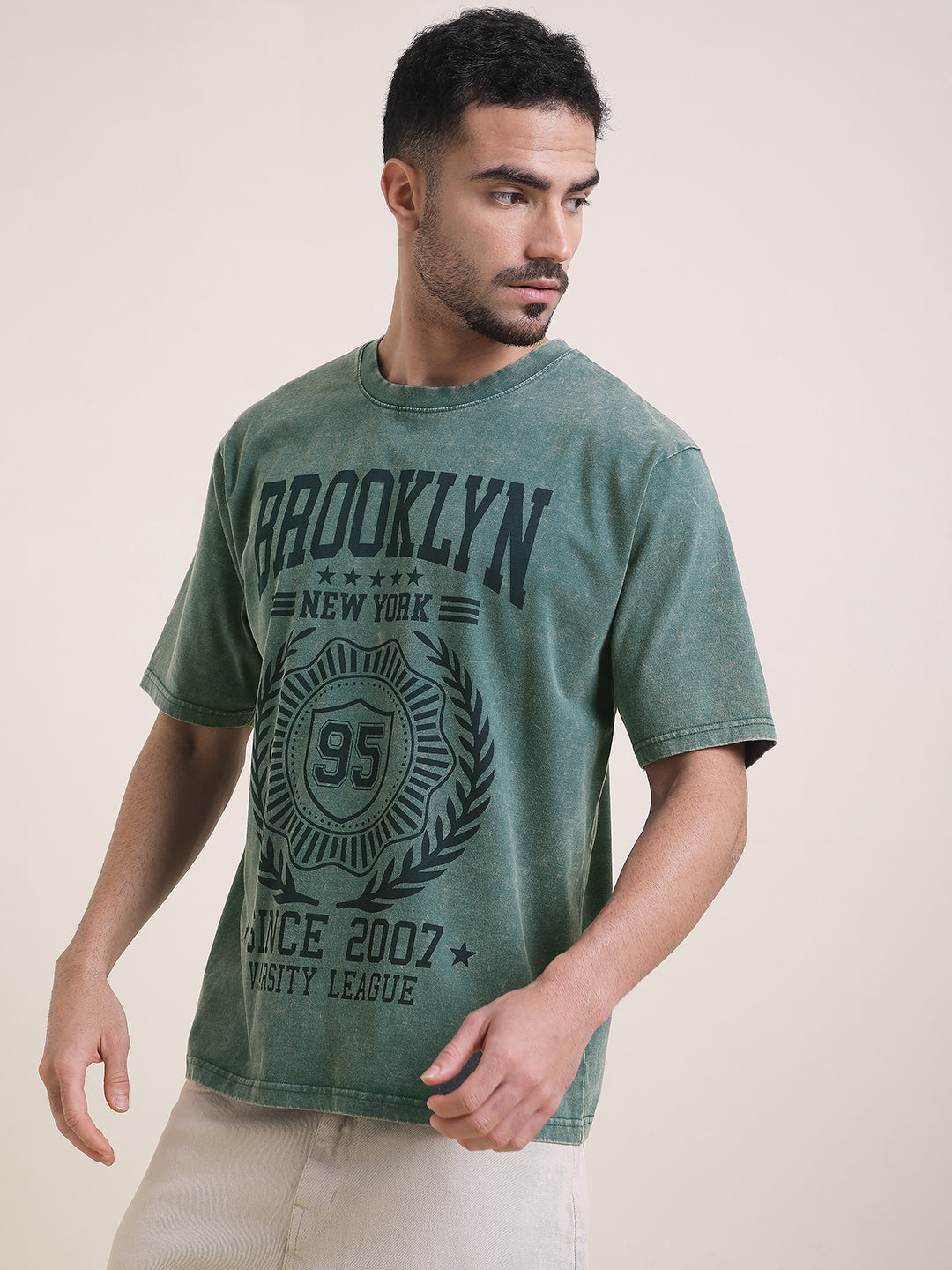 Mens Half Sleeve Round Neck Printed Oversized Fit Tshirts
