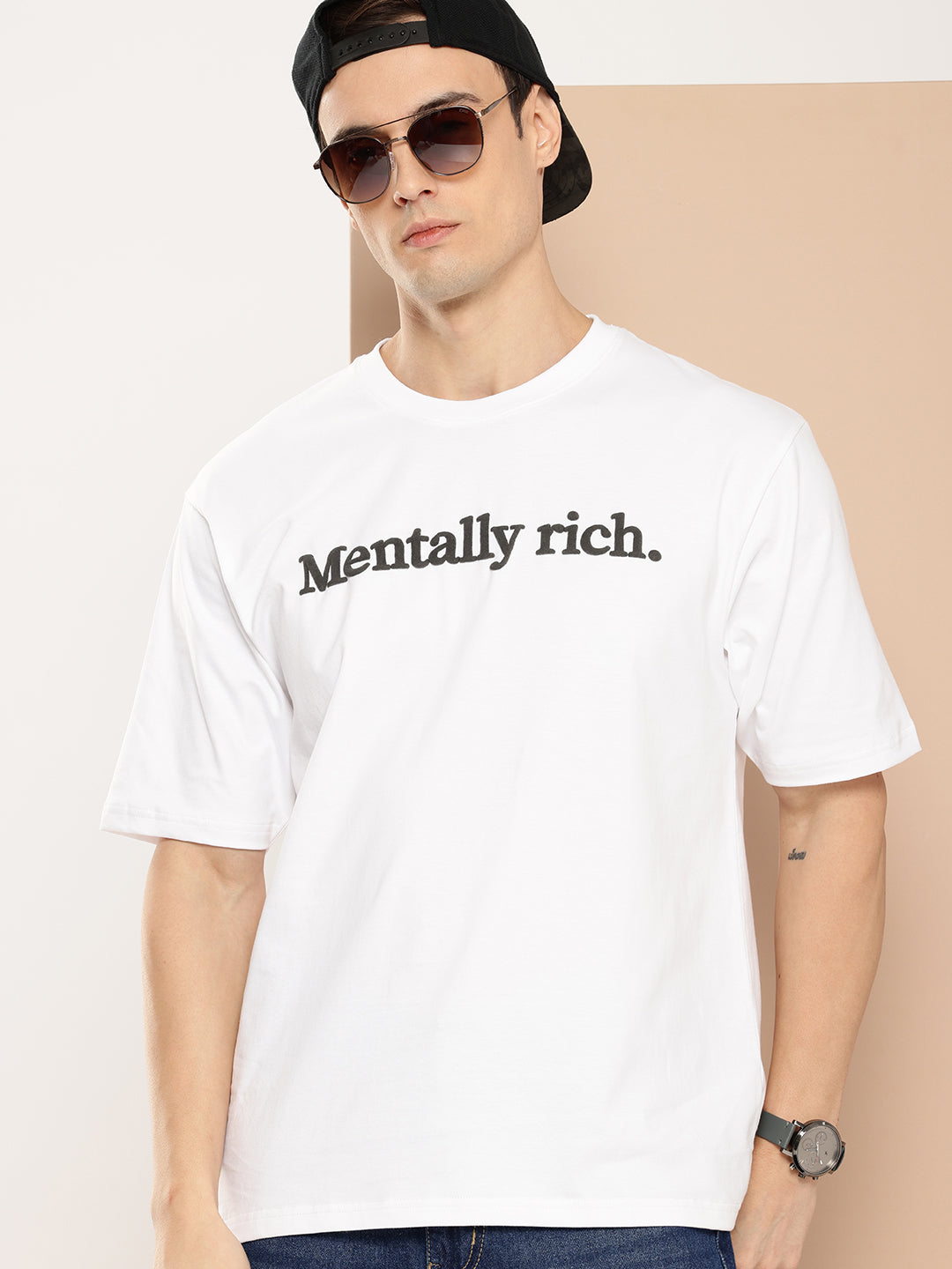 Mens Half Sleeve Round Neck Printed Oversized Fit Tshirts