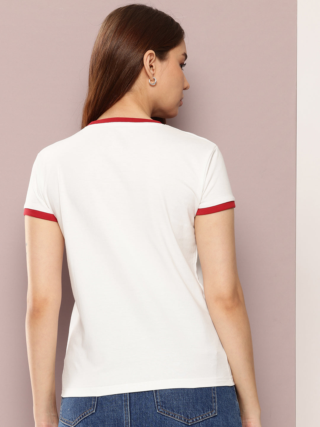 Womens Half Sleeve Round Neck Embroidered Regular Fit Tshirts