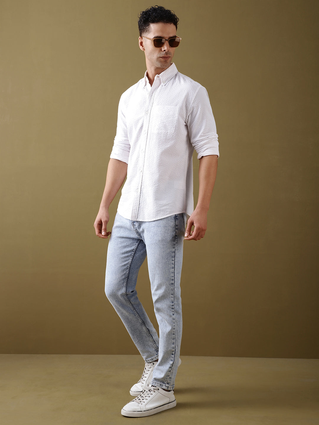 Mens Plain Full Sleeve Shirt With Pocket