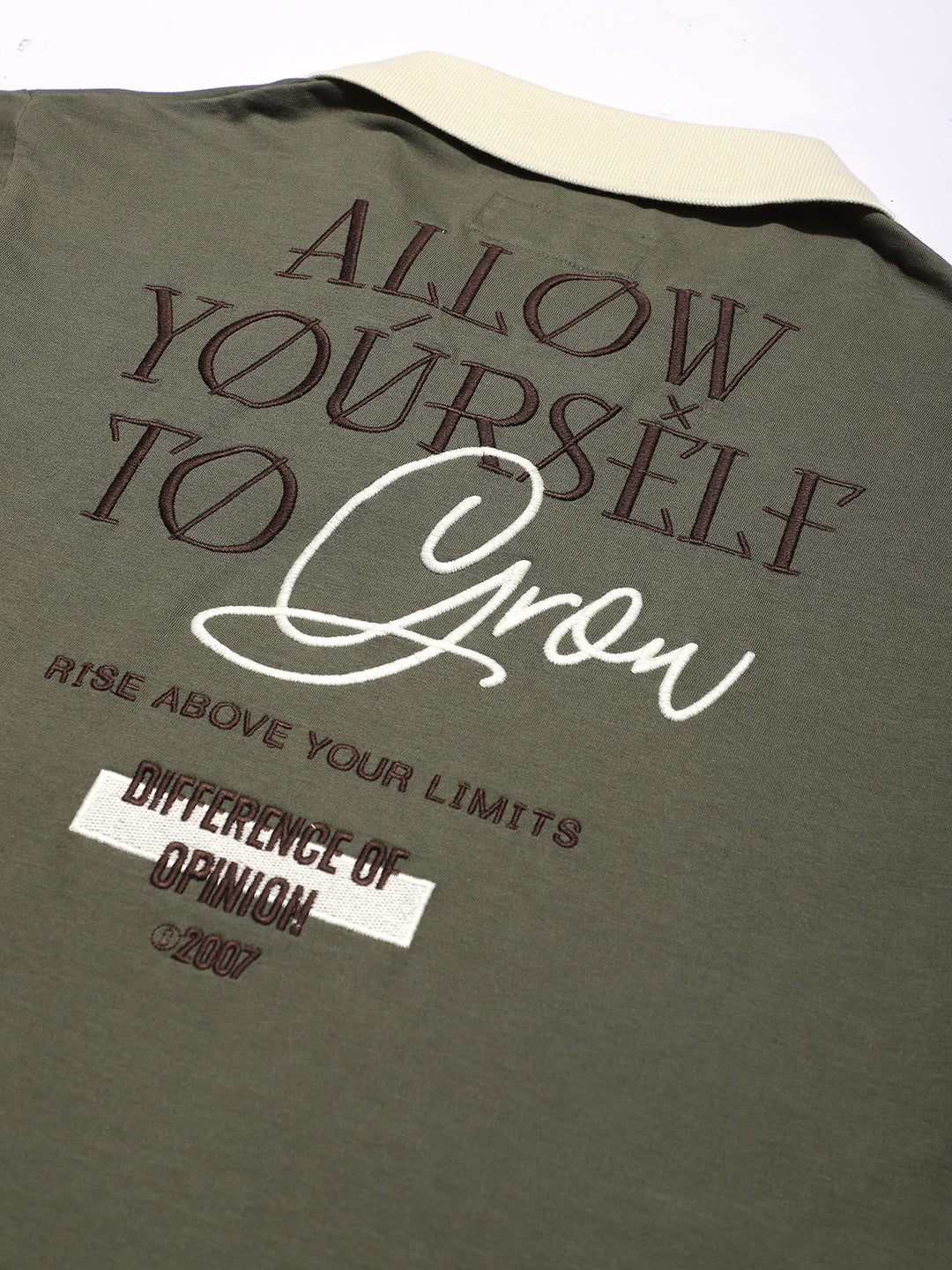 Mens Half Sleeve V-Neck Back Embroidered Relaxed Fit Tshirts