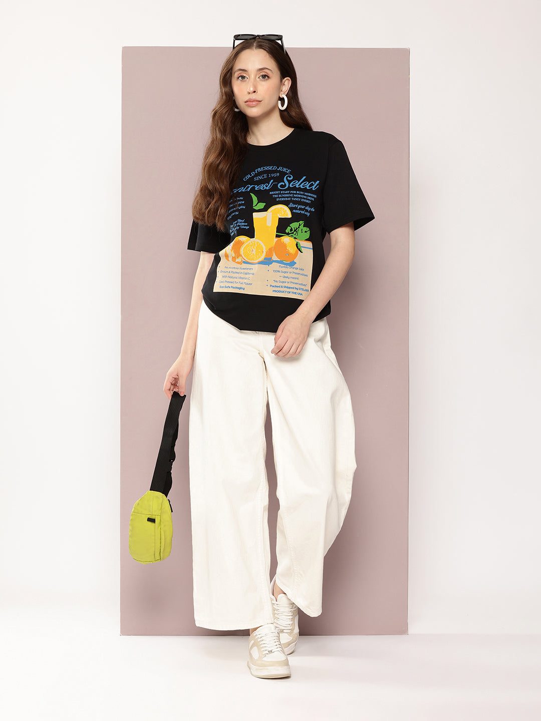 Womens Half Sleeve Round Neck Printed Oversized Fit Tshirts