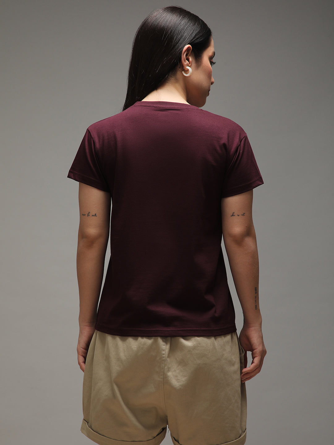 Womens Half Sleeve Round Neck Embroidery Regular Fit Tshirts