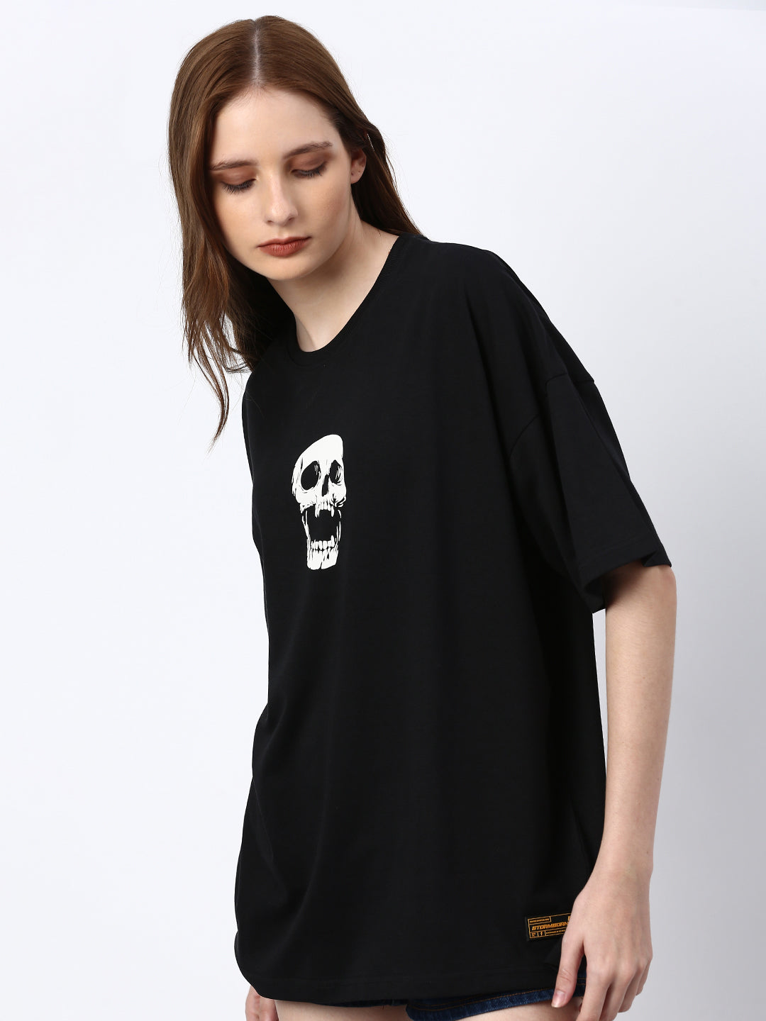Womens Half Sleeve Drop Shoulder Printed Oversized Fit T-Shirts
