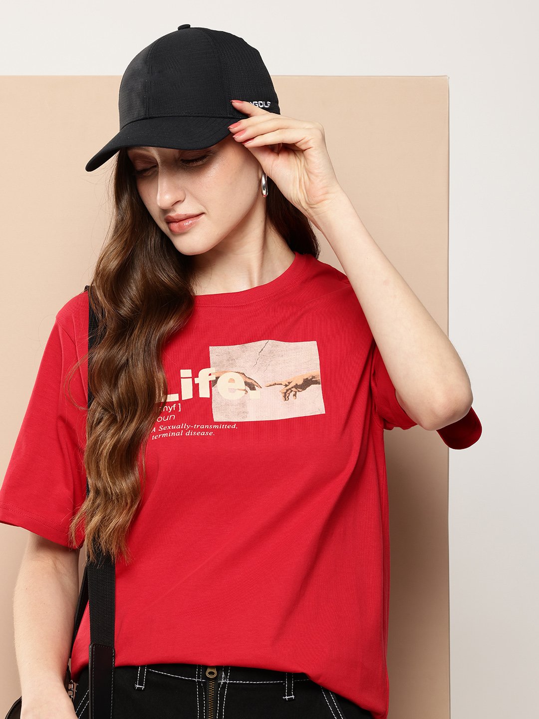 Womens Half Sleeve Round Neck Oversized Fit T-Shirts