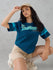Womens Half Sleeve Puff Printed Oversized Fit Tshirt