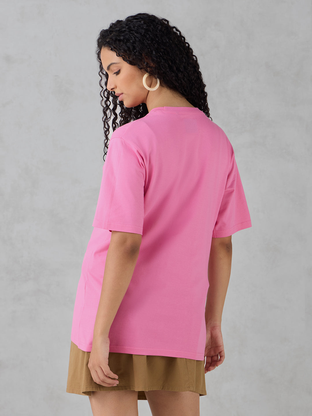 Womens Half Sleeve Printed Oversized Fit Tshirt