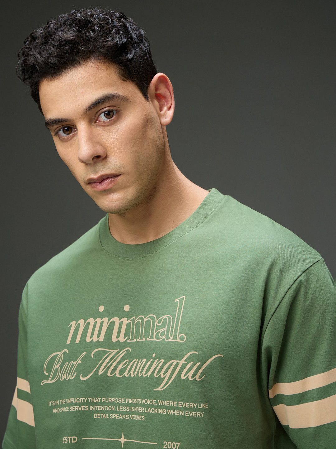 Mens Round Neck Half Sleeve Printed Oversized Fit Tshirt