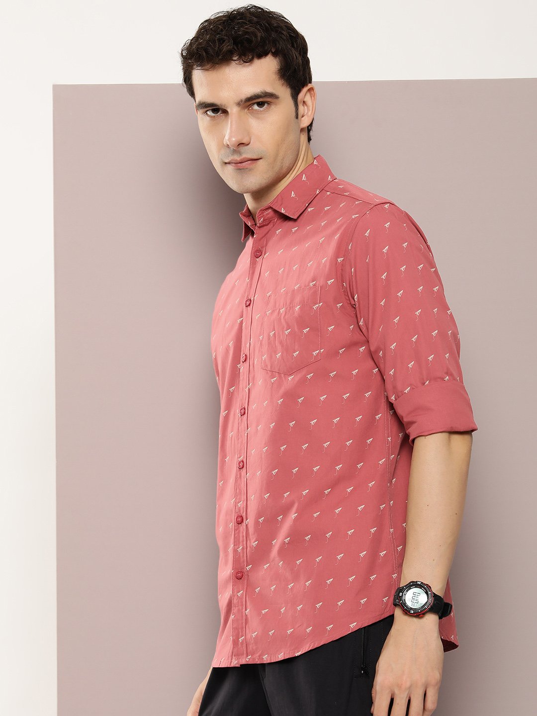 Men All Over Printed Full Sleeve Shirt With Pocket