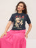 Womens Half Sleeve Round Neck Printed Oversized Fit Tshirts
