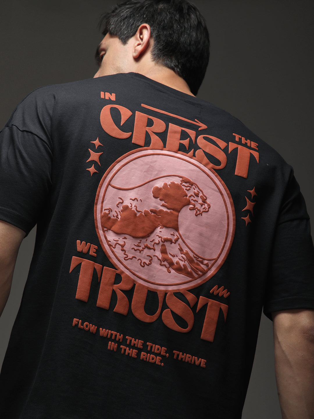 Mens Half Sleeve Drop Shoulder Printed Oversized Fit T-Shirts