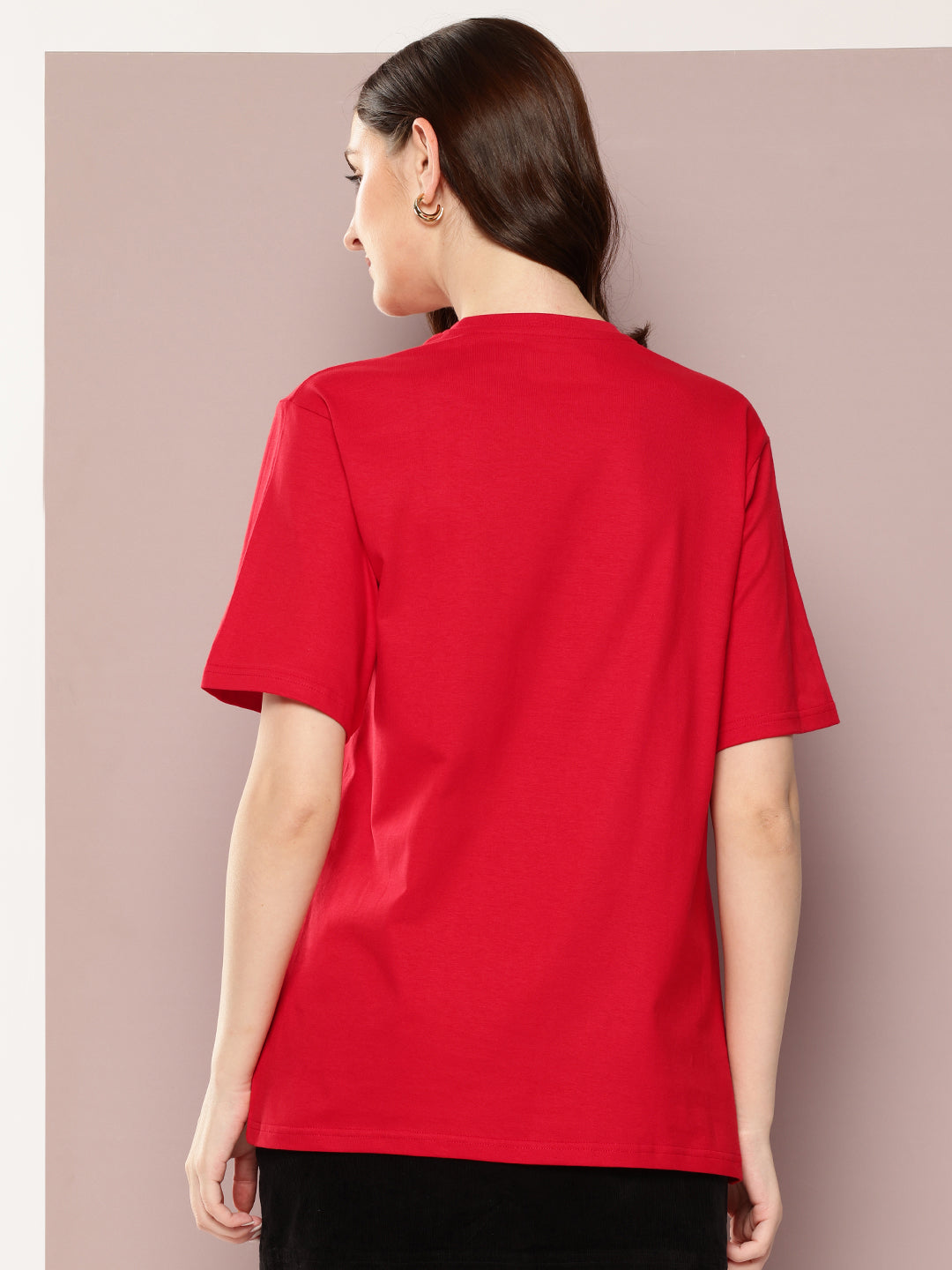 Womens Short Sleeve Embroidery Oversized Fit Tshirt