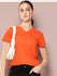 Womens Short Sleeve Solid V-Neck Regular Fit Tshirt