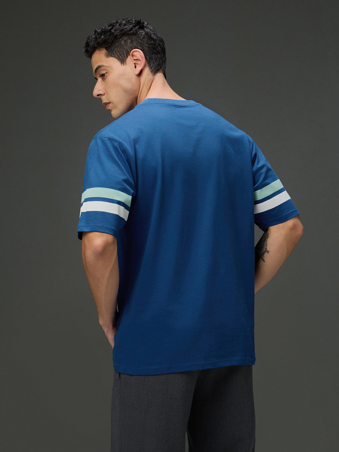 Mens Round Neck Half Sleeve Printed Oversized Fit Tshirt