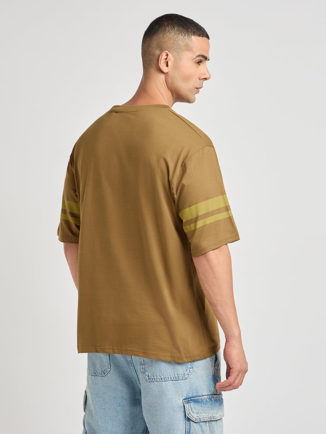 Mens Printed Oversized Half Sleeve Round Neck Tshirt