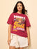 Womens Printed Oversized Fit Cotton T-Shirt