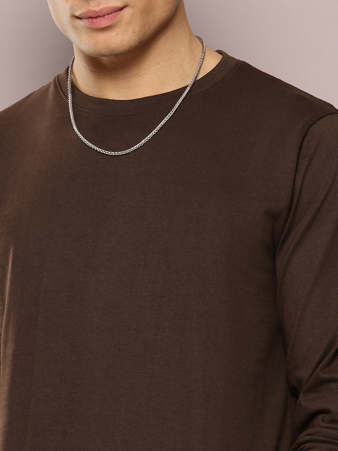 Mens Full Sleeve Round Neck Solid Regular Fit Tshirts