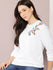 Womens Full Sleeve Round Neck Embroidered Oversized Fit Tshirts