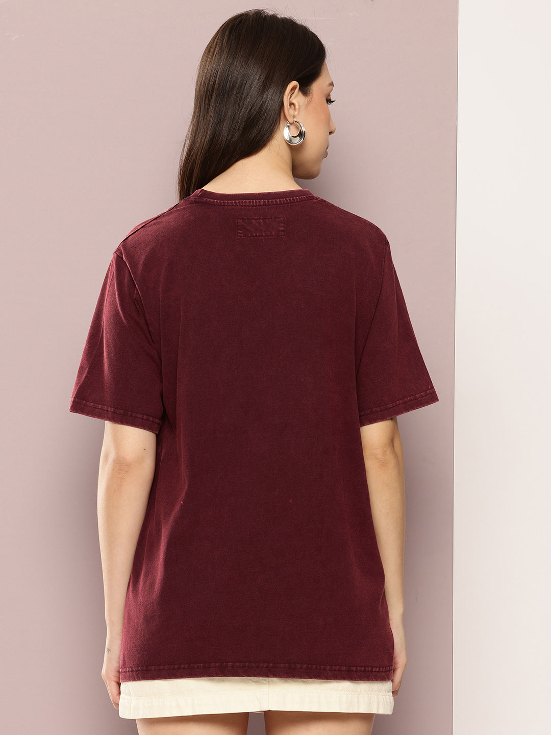 Womens Half Sleeve Round Neck Printed Oversized Fit Tshirts