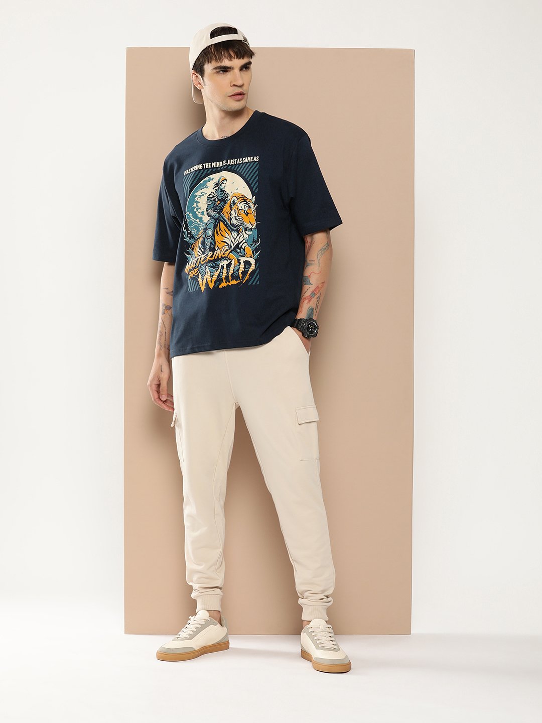Mens Half Sleeve Round Neck Oversized Fit T-Shirts
