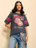 Womens Printed Oversized Cotton T-Shirt