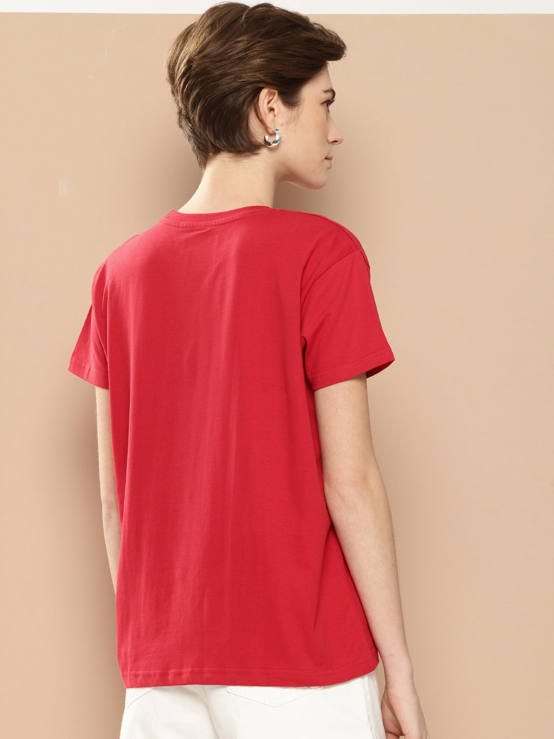 Womens Half Sleeve Round Neck Printed Boxy Fit Tshirts