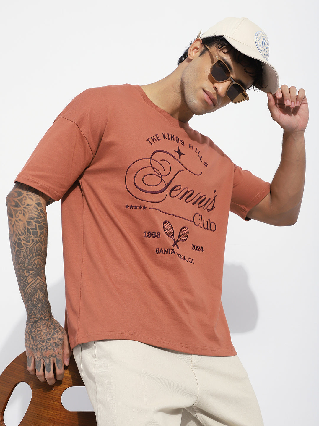 Mens Half Sleeve Drop Shoulder Printed Oversized Fit T-Shirts