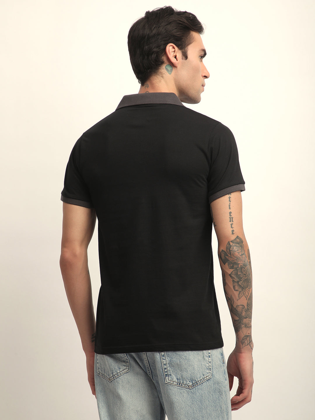Mens Half Sleeve Polo Neck Solid Regular Fit Tshirts