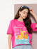 Womens Half Sleeve Round Neck Printed Oversized Fit Tshirts