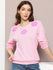 Womens Full Sleeve Round Neck Embellished Relaxed Fit Tshirts