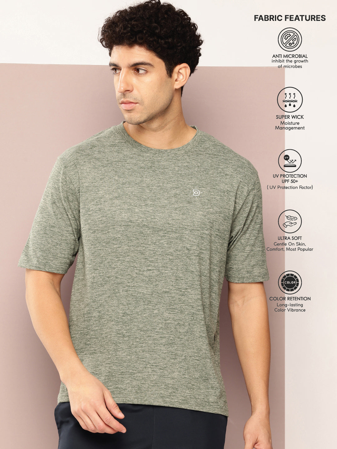 Mens Short Sleeve Round Neck Oversized Polyster Tshirt