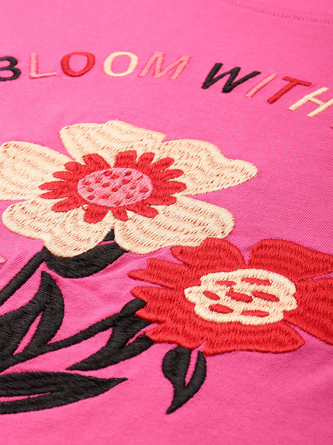 Womens Half Sleeve Round Neck Embroidery Boxy Fit Tshirts