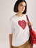 Womens Laces Detailed Oversized Round Neck Cotton Tshirt