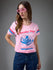 Womens Printed Round Neck Boxy Fit Tshirt