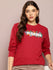 Womens Full Sleeve Round Neck Printed Oversized Fit Tshirts