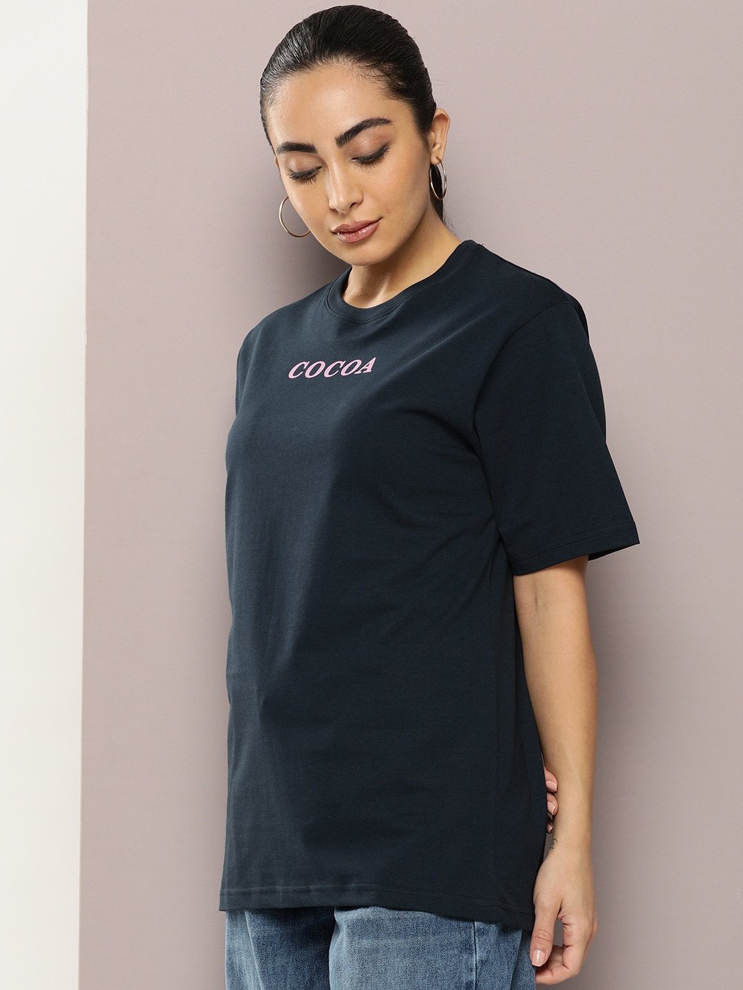 Womens Half Sleeve Round Neck Oversized Fit T-Shirts