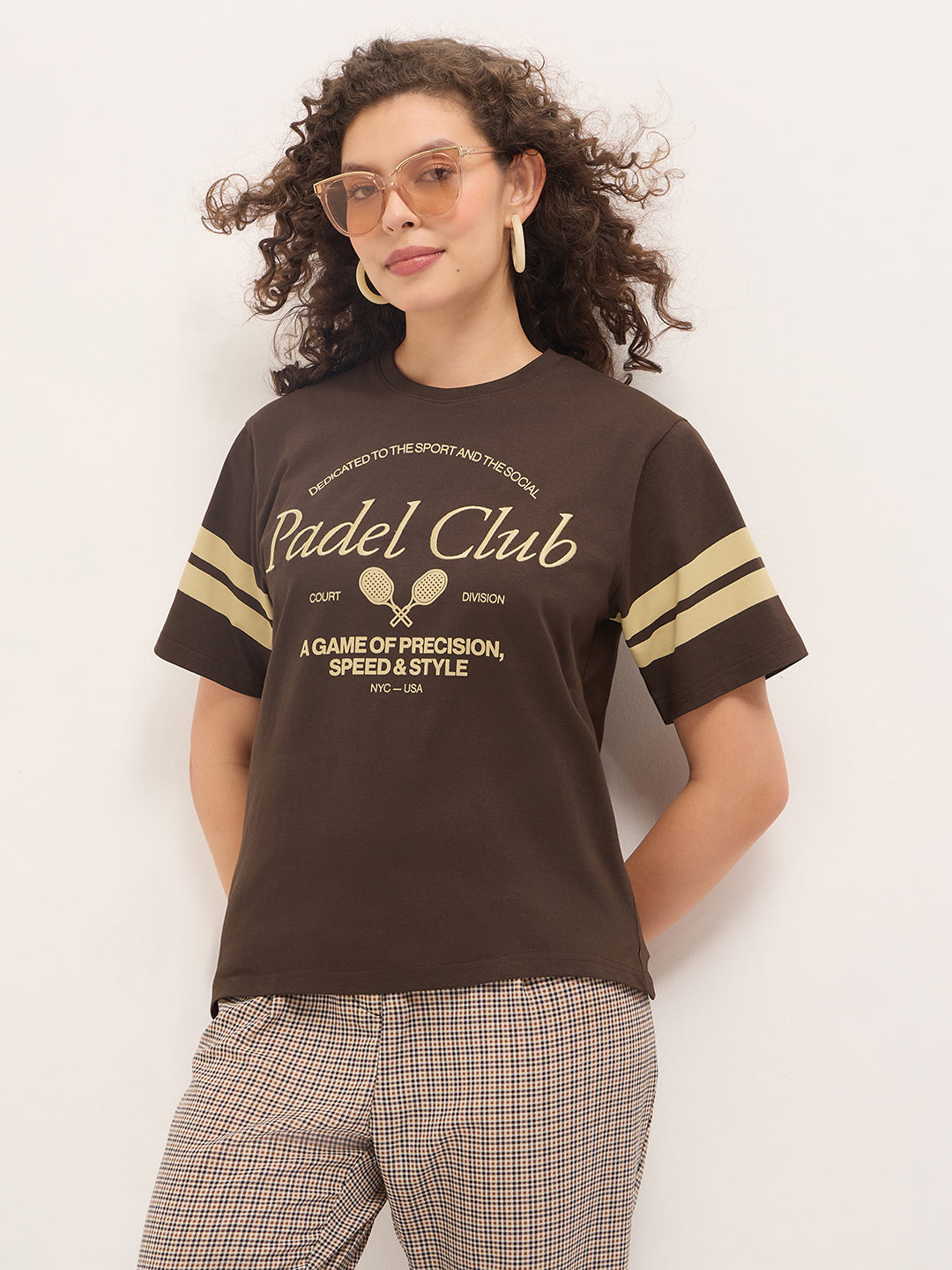 Womens Half Sleeve Round Neck Embroidered Oversized Fit Tshirts