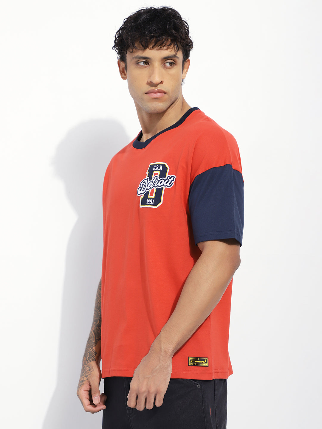 Mens Half Sleeve Drop Shoulder Printed Oversized Fit T-Shirts