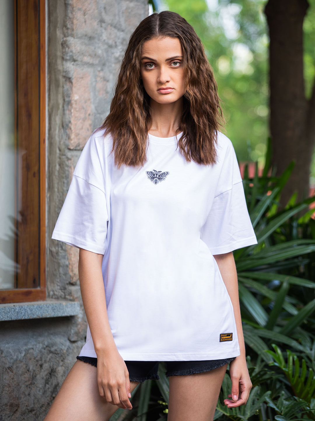 Womens Half Sleeve Drop Shoulder Printed Oversized Fit T-Shirts