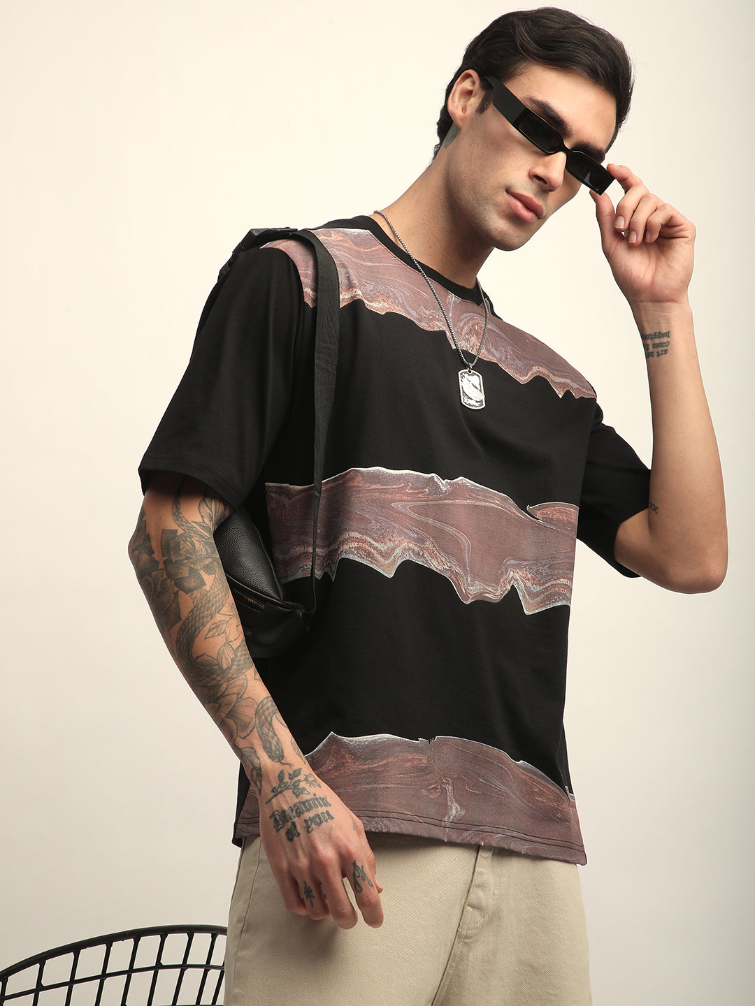 Mens Half Sleeve Round Neck Printed Oversized Fit Tshirts
