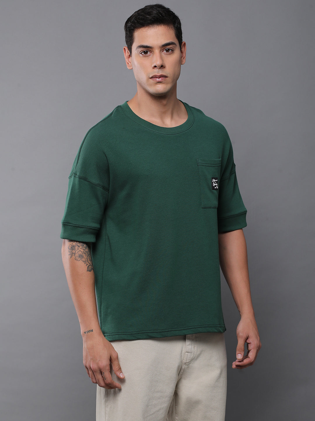 Mens Half Sleeve Round Neck Oversized Fit T-Shirts