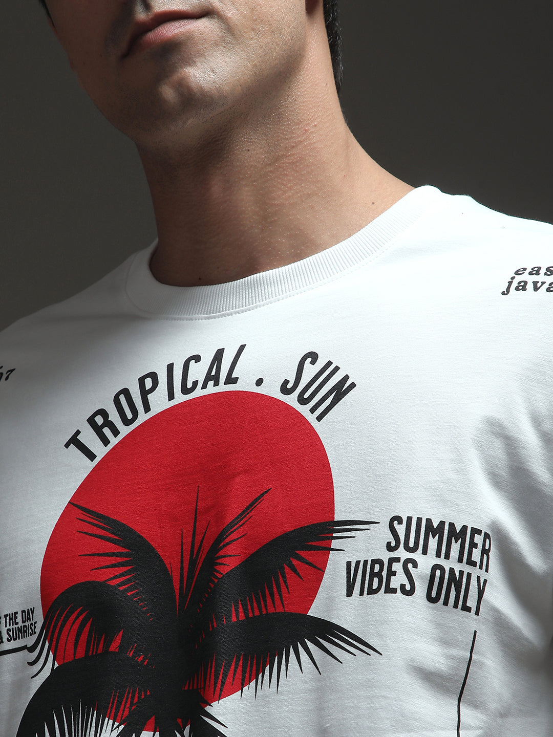 Mens Half Sleeve Drop Shoulder Printed Oversized Fit T-Shirts