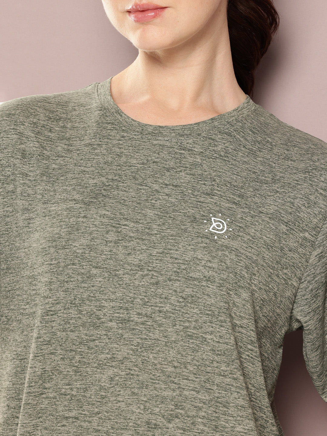 Womens Short Sleeve Round Neck Oversized Polyster Tshirt