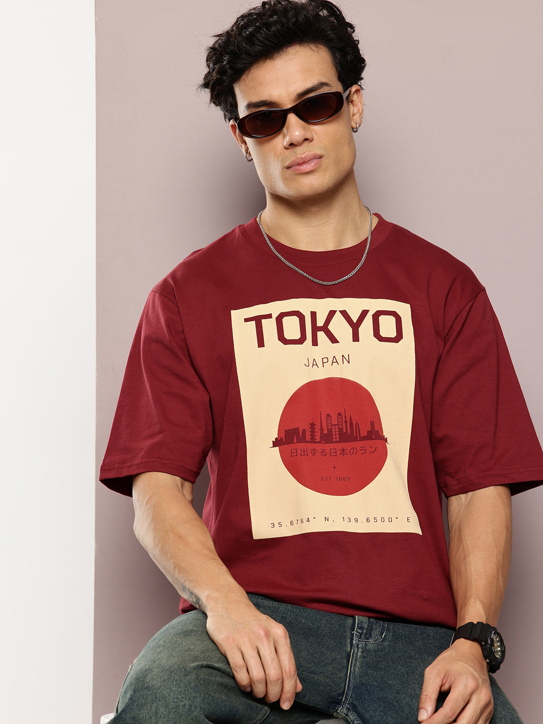 Mens Half Sleeve Round Neck Printed Oversized Fit Tshirts