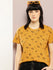 Womens Half Sleeve Round Neck All-Over Printed Boxy Fit Tshirts