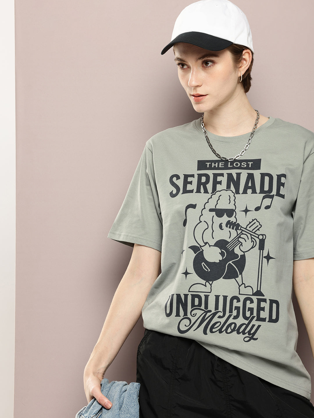 Womens Half Sleeve Round Neck Printed Oversized Fit Tshirts